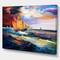 Designart - Sailship in Sea waves - Nautical Painting Print on Wrapped Canvas